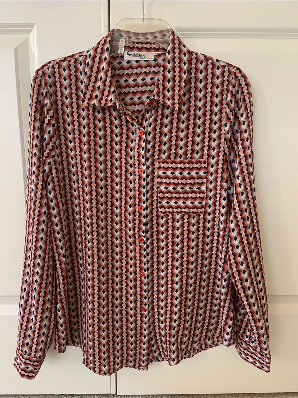 Avalabile by Angela Fashion Button-Down Blouse